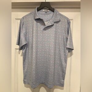 Peter Millar Blue and Pink Microprint Polo